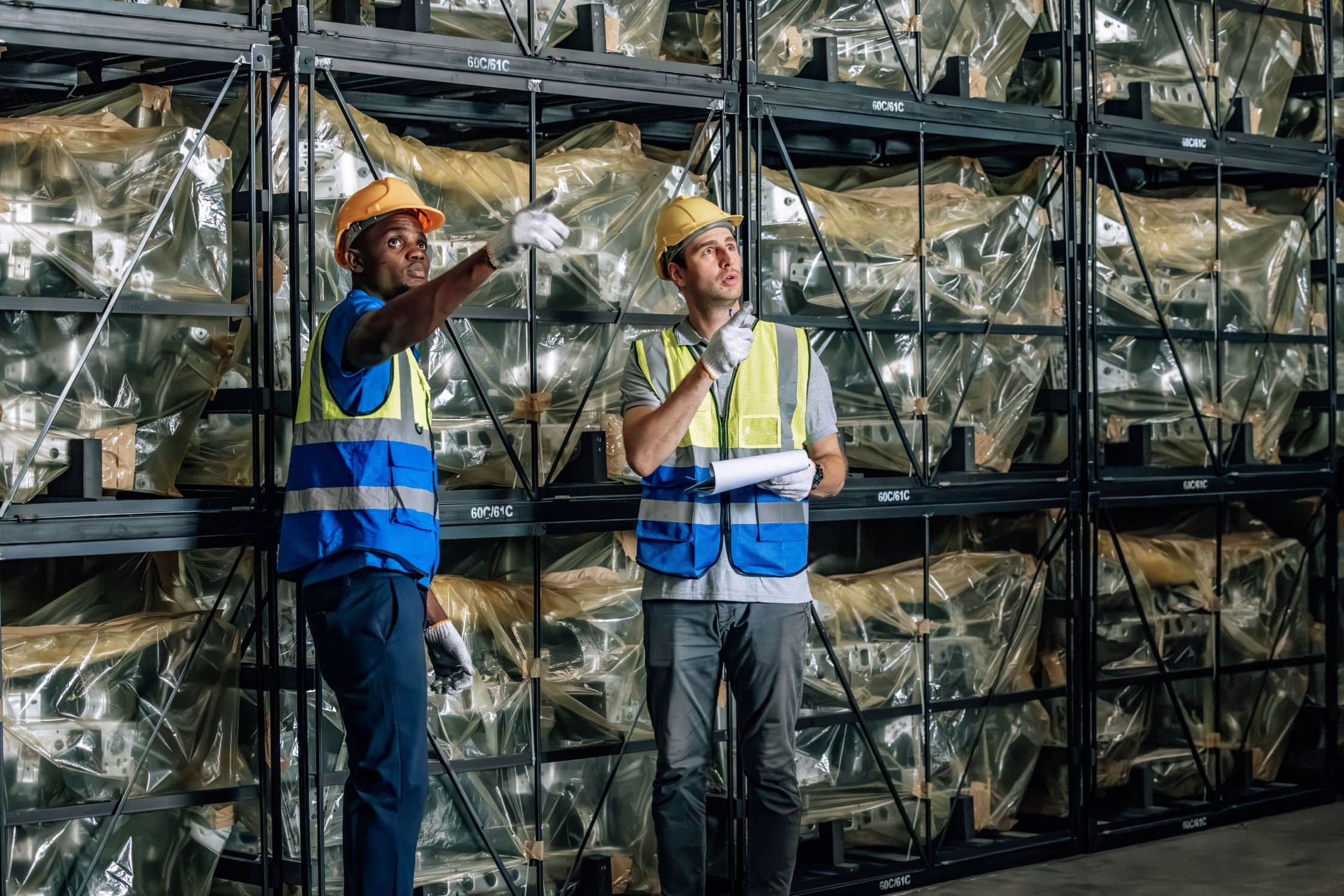 Construction and Stabilization of Metal Shelving metal shelves and two masters