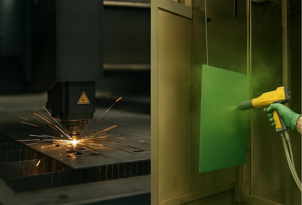 Sustainable Manufacturing (Green Fabrication): Energy Efficiency and Waste Management in Laser Cutting and Powder Coating Processes Sustainable Manufacturing (Green Fabrication): Energy Efficiency and Waste Management in Laser Cutting and Powder Coating Processes